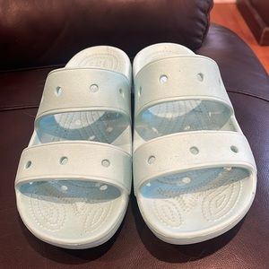 Pale Blue Croc Sandles